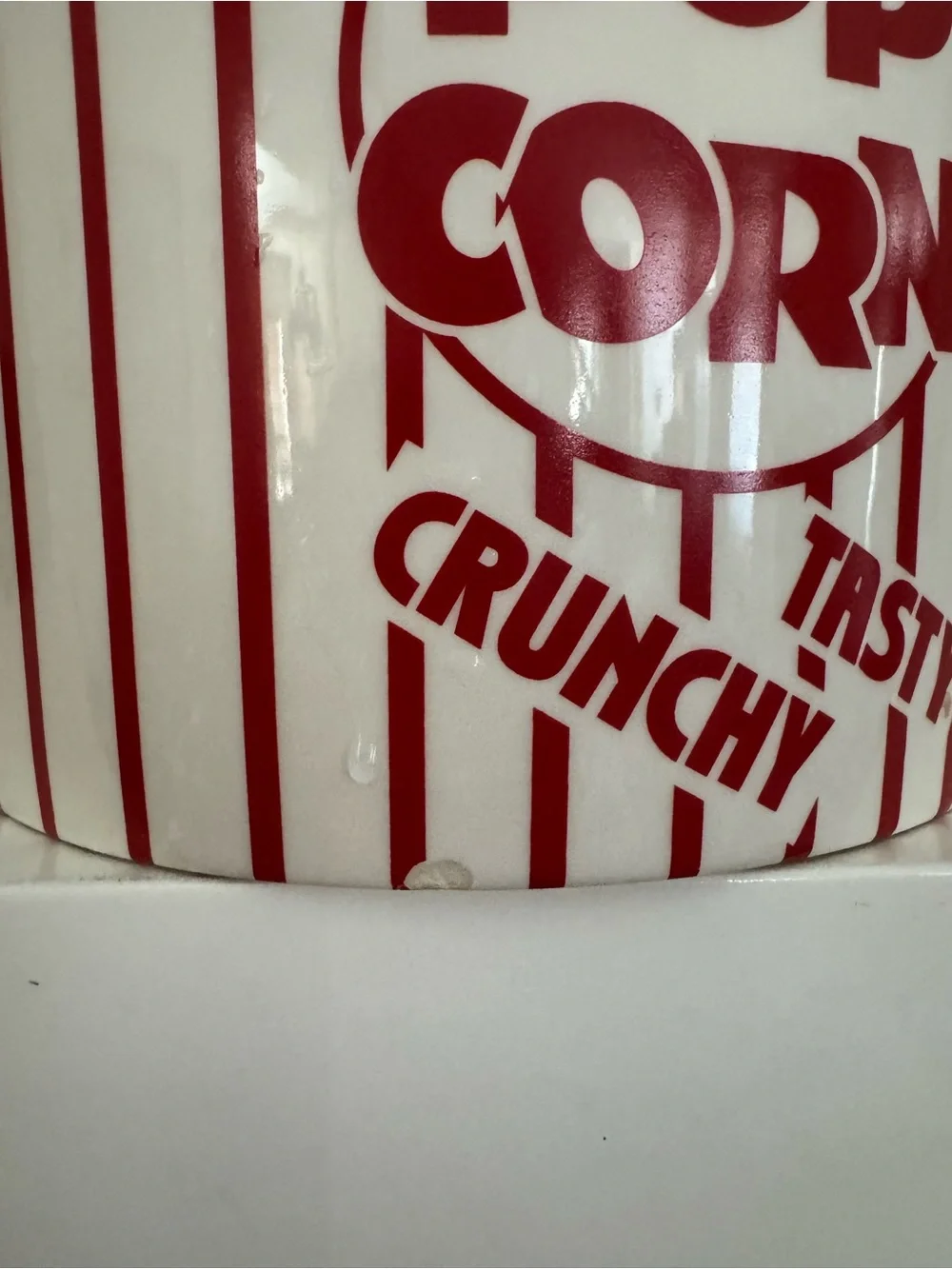 Williams-Sonoma Ceramic Popcorn Bucket - Retro Red & White Striped Bowl